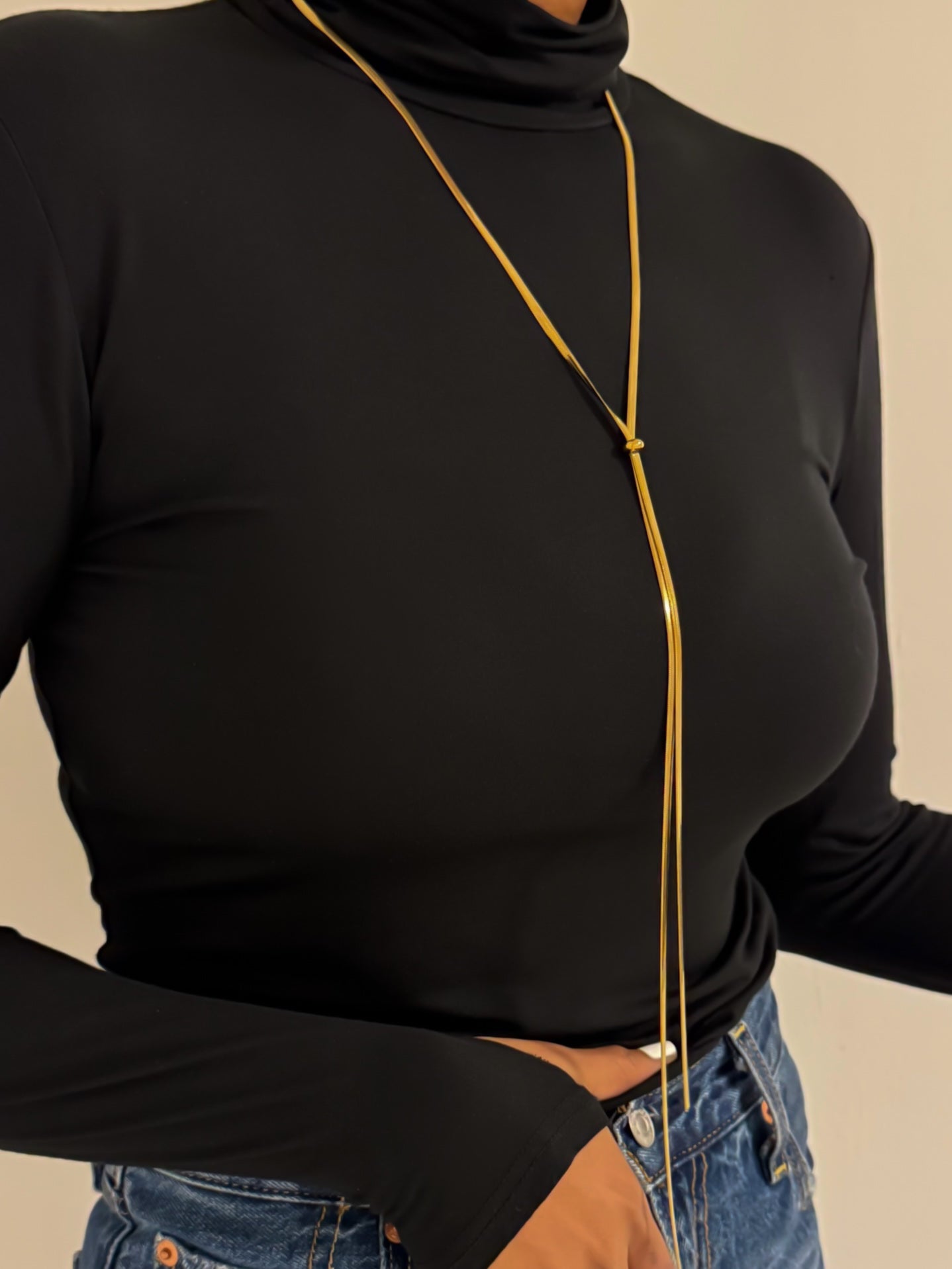 XL HERRINGBONE NECKLACE - GOLD